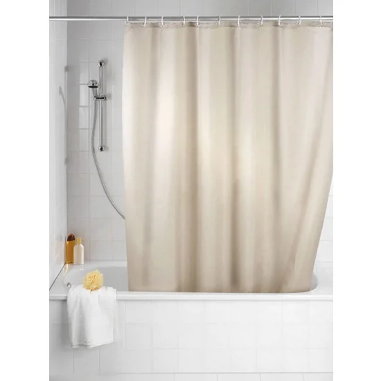 Wenko Plain Beige Polyester Shower Curtain - W1800 X H2000mm 3 Wenko Plain Beige Polyester Shower Curtain - W1800 X H2000mm