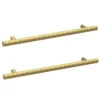 2 X Arezzo Industrial Style Knurled 'T' Bar Brushed Brass Handles (192mm Centres) 2 2 X Arezzo Industrial Style Knurled 'T' Bar Brushed Brass Handles (192mm Centres) -Ideal Standard Store 2xaz32l