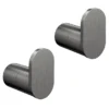 2 X Arezzo Gunmetal Grey Robe/Towel Hooks -Ideal Standard Store 2xazgmrhk d1