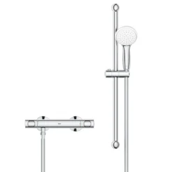 Grohe Precision Flow Thermostatic Shower Mixer 1/2" With Shower Set For Low Pressure -Ideal Standard Store 34807000 d1