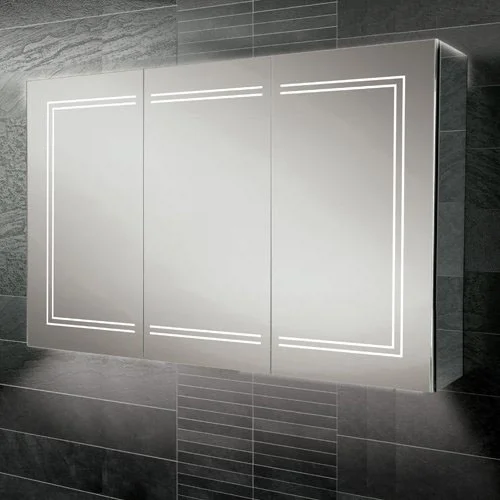 HIB Edge 120 LED Illuminated Aluminium Mirror Cabinet 4 HIB Edge 120 LED Illuminated Aluminium Mirror Cabinet - Image 2