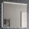 HIB Ether 80 LED Illuminated Aluminium Mirror Cabinet -Ideal Standard Store 50700 l