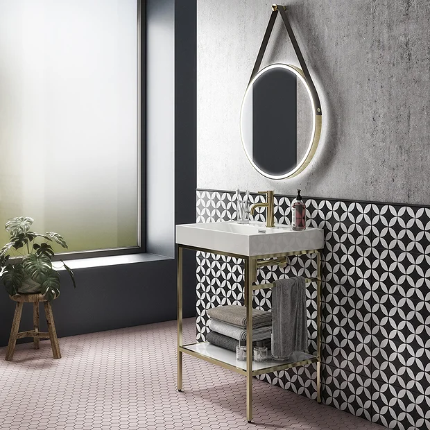 HIB Solstice Brushed Brass 60 Round LED Illuminated Mirror 3 HIB Solstice Brushed Brass 60 Round LED Illuminated Mirror