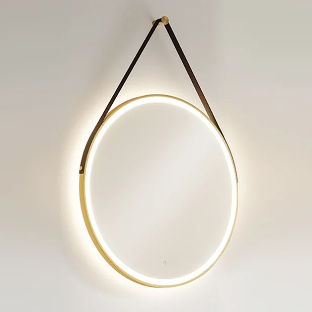 HIB Solstice Brushed Brass 60 Round LED Illuminated Mirror 4 HIB Solstice Brushed Brass 60 Round LED Illuminated Mirror - Image 2