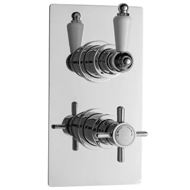Hudson Reed Beaumont Twin Concealed Thermostatic Valve W/ 8" Apron Fixed Head 3 Hudson Reed Beaumont Twin Concealed Thermostatic Valve W/ 8" Apron Fixed Head