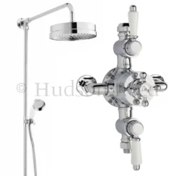 Hudson Reed Triple Exposed Thermostatic Shower Valve W/ Luxury Rigid Riser Kit -Ideal Standard Store a3089ea3606nwd1
