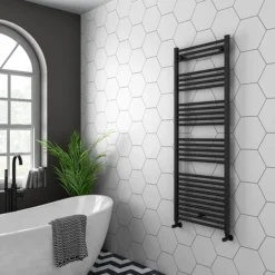 Diamond Heated Towel Rail - W600 X H1600mm - Anthracite - Straight -Ideal Standard Store aft6x1600 n l