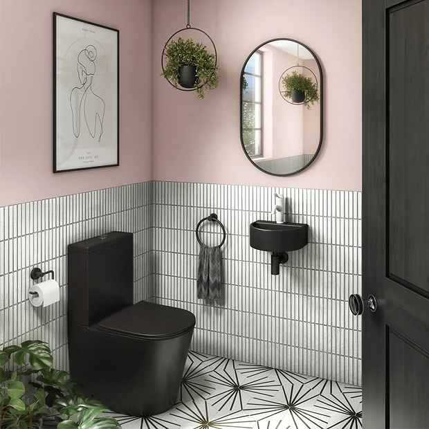 Arezzo Matt Black BTW Close Coupled Toilet + Soft Close Seat 6 Arezzo Matt Black BTW Close Coupled Toilet + Soft Close Seat - Image 4