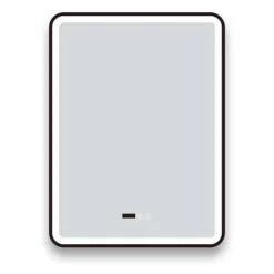 Arezzo Matt Black 600 X 800mm Rectangular LED Illuminated Anti-Fog Bathroom Mirror With Time Display -Ideal Standard Store arzim02mb d3