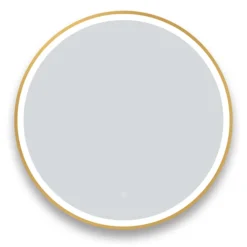 Arezzo Brushed Brass 800mm Round LED Illuminated Anti-Fog Bathroom Mirror -Ideal Standard Store arzim10bb d1