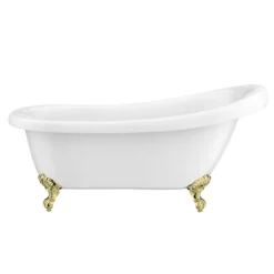 Astoria 1550 Roll Top Slipper Bath + Brushed Brass Leg Set -Ideal Standard Store ast1550bb d1