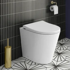 Arezzo Back To Wall Toilet (incl. Slim Seat With Matt Black Hinges) 11 Arezzo Back To Wall Toilet (incl. Slim Seat With Matt Black Hinges) -Ideal Standard Store az009slmb detail05