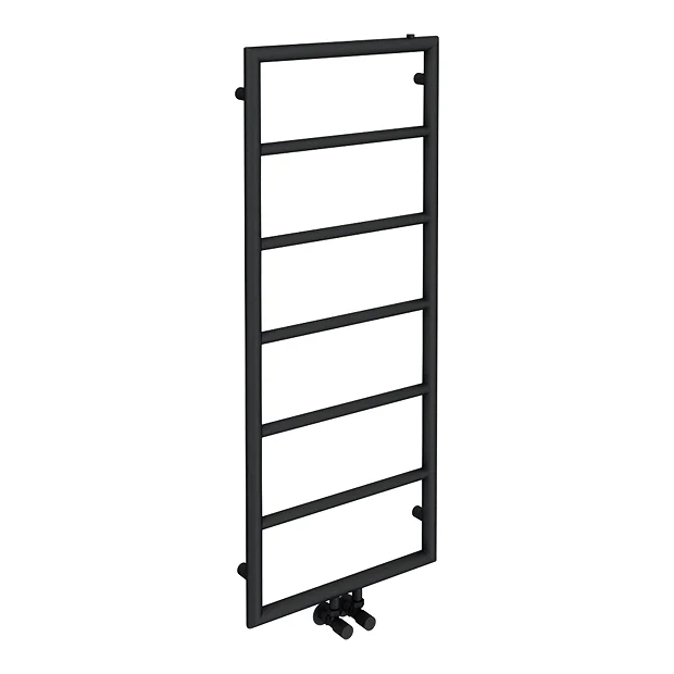 Arezzo Matt Black 1200 X 500 Ladder Heated Towel Rail 3 Arezzo Matt Black 1200 X 500 Ladder Heated Towel Rail