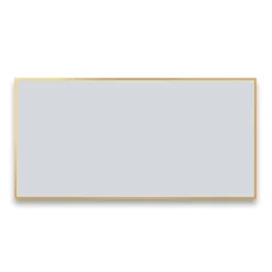 Arezzo Brushed Brass Square Edge Framed Bathroom Mirror - 1400 X 500mm -Ideal Standard Store az147bb d1a
