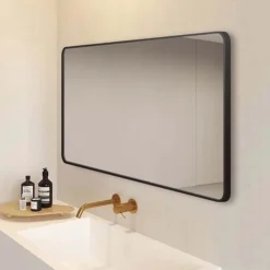 Arezzo Matt Black Framed Bathroom Mirror - 1400 X 700mm -Ideal Standard Store az147cvmb d2