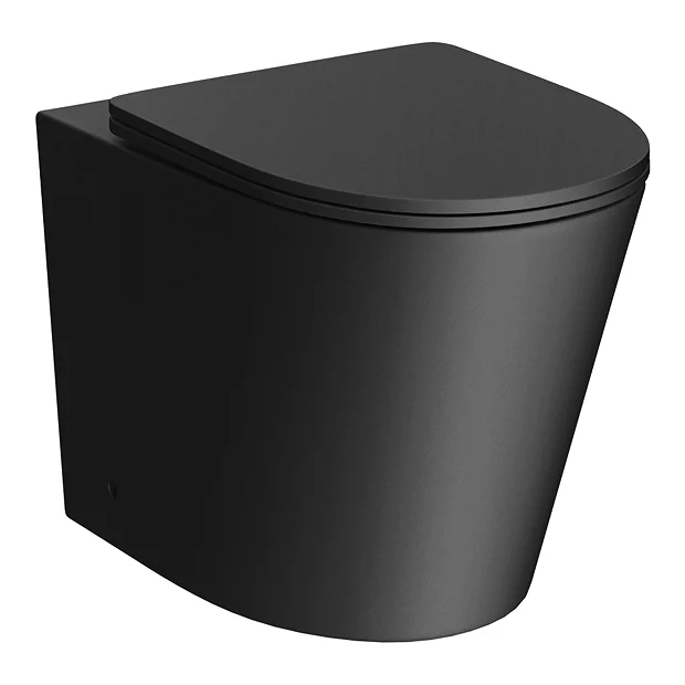 Arezzo Matt Black Rimless Back To Wall Toilet Incl. Soft Close Seat 3 Arezzo Matt Black Rimless Back To Wall Toilet Incl. Soft Close Seat