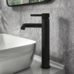 Arezzo Fluted Round Matt Black High Rise Mono Basin Mixer Tap 11 Arezzo Fluted Round Matt Black High Rise Mono Basin Mixer Tap -Ideal Standard Store az2ltmbf nd3