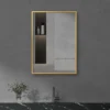 Arezzo Brushed Brass Square Edge 700 X 500 Mirror -Ideal Standard Store az57bb d2