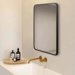 Arezzo Matt Black 700 X 500 Rectangular Mirror -Ideal Standard Store az57mb d5