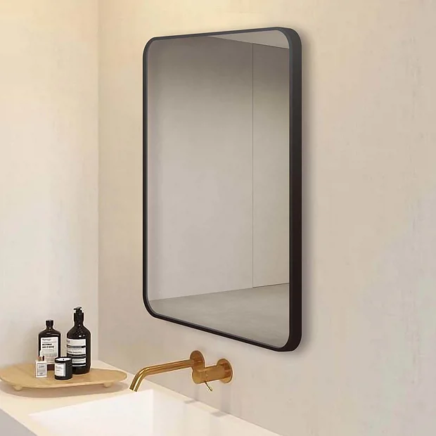 Arezzo Matt Black 800 X 600 Rectangular Mirror 3 Arezzo Matt Black 800 X 600 Rectangular Mirror