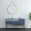 Arezzo Brushed Brass Hanging 600mm Round Bathroom Mirror 1 Arezzo Brushed Brass Hanging 600mm Round Bathroom Mirror -Ideal Standard Store az6hmbb d3