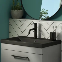 Arezzo 610 X 395mm Matt Black Rectangular Mid-Edged Inset Basin -Ideal Standard Store az6rmb d2