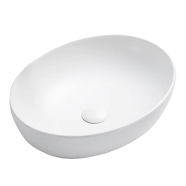 Arezzo Matt White Curved Oval Counter Top Basin 0TH (520 X 395mm) 3 Arezzo Matt White Curved Oval Counter Top Basin 0TH (520 X 395mm)
