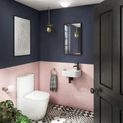 Arezzo 400 X 215mm Curved Wall Hung Cloakroom Basin - Matt White 7 Arezzo 400 X 215mm Curved Wall Hung Cloakroom Basin - Matt White -Ideal Standard Store az7824w d1