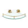 Arezzo Brushed Brass Glass Corner Shelf -Ideal Standard Store az8117bb lrg