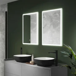 Arezzo 500 X 700mm Recessed LED Illuminated Bathroom Mirror Cabinet With Shaver Socket & Anti-Fog -Ideal Standard Store az8920mb d1