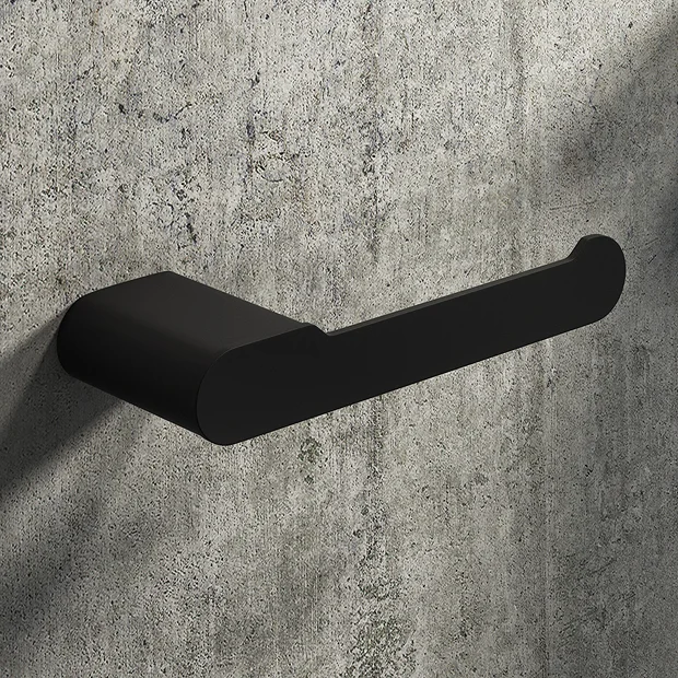 Arezzo Matt Black Toilet Roll Holder 4 Arezzo Matt Black Toilet Roll Holder - Image 2
