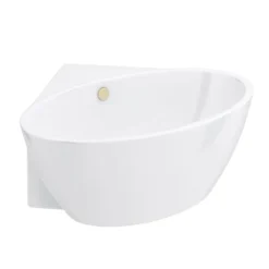 Arezzo Corner Modern Free Standing Bath (1270 X 1270mm) With Brushed Brass Waste -Ideal Standard Store azb27bb d1