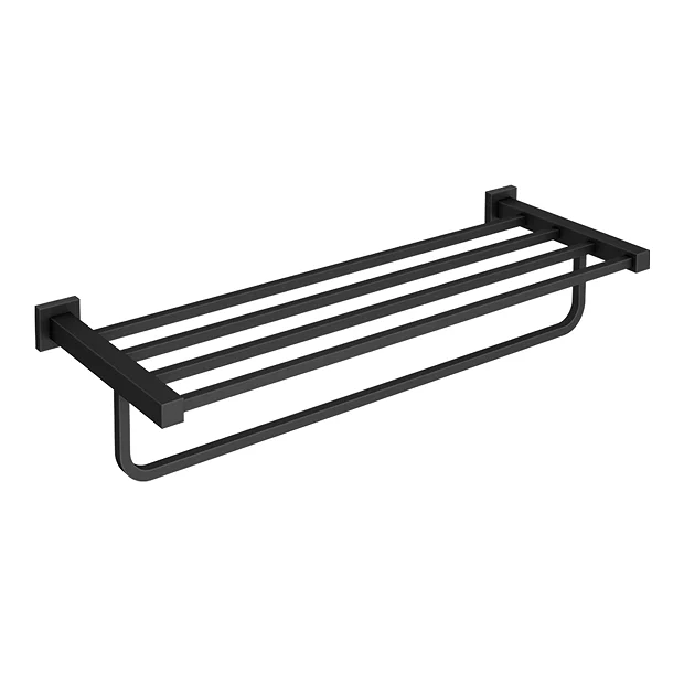 Arezzo Matt Black 600mm Towel Shelf 3 Arezzo Matt Black 600mm Towel Shelf