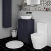 Arezzo Floor Standing Countertop Vanity Unit - Matt Blue - 600mm With Chrome Handles -Ideal Standard Store azb6fswch d3