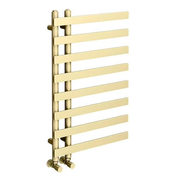 Arezzo Brushed Brass 800 X 500mm 8 Bars Designer Heated Towel Rail 3 Arezzo Brushed Brass 800 X 500mm 8 Bars Designer Heated Towel Rail