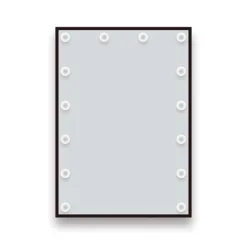 Arezzo Bulb Matt Black 500 X 700mm LED Illuminated Mirror With Motion Sensor + Anti-Fog -Ideal Standard Store azbm103 d1
