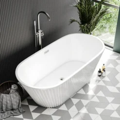 Arezzo Fluted 1700 X 800mm Double Ended Freestanding Bath 10 Arezzo Fluted 1700 X 800mm Double Ended Freestanding Bath -Ideal Standard Store azbt25wf d1a