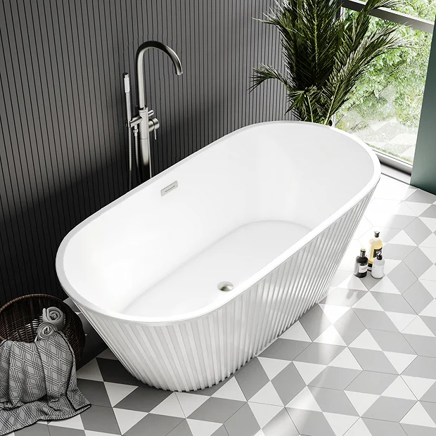 Arezzo Fluted 1700 X 800mm Double Ended Freestanding Bath 6 Arezzo Fluted 1700 X 800mm Double Ended Freestanding Bath - Image 5
