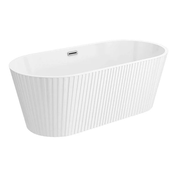 Arezzo Fluted 1700 X 800mm Double Ended Freestanding Bath 2 Arezzo Fluted 1700 X 800mm Double Ended Freestanding Bath