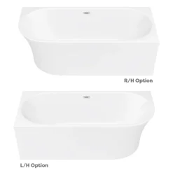 Arezzo 1700 X 750 Modern Curved Corner Bath -Ideal Standard Store azc17 n d2