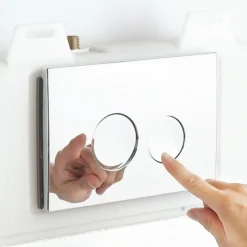 Arezzo Compact Concealed Cistern With Brushed Brass Flush Plate - Round Buttons -Ideal Standard Store azccbrar d3