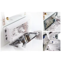 Arezzo Compact Concealed Cistern With Brushed Brass Flush Plate - Round Buttons -Ideal Standard Store azccbrar d4