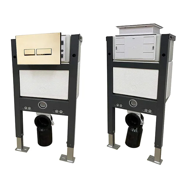 Arezzo Compact Top/Front Flush Toilet Frame With Brushed Brass Flush - Square Buttons 3 Arezzo Compact Top/Front Flush Toilet Frame With Brushed Brass Flush - Square Buttons