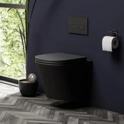 Arezzo Compact Top/Front Flush Toilet Frame With Matt Black Flush - Square Buttons 8 Arezzo Compact Top/Front Flush Toilet Frame With Matt Black Flush - Square Buttons -Ideal Standard Store azcfsmbd1