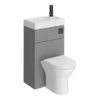 Arezzo Matt Grey Combined 2-In-1 Wash Basin & Toilet (500mm Wide X 300mm) Incl. Black Flush -Ideal Standard Store azcombwcg d7