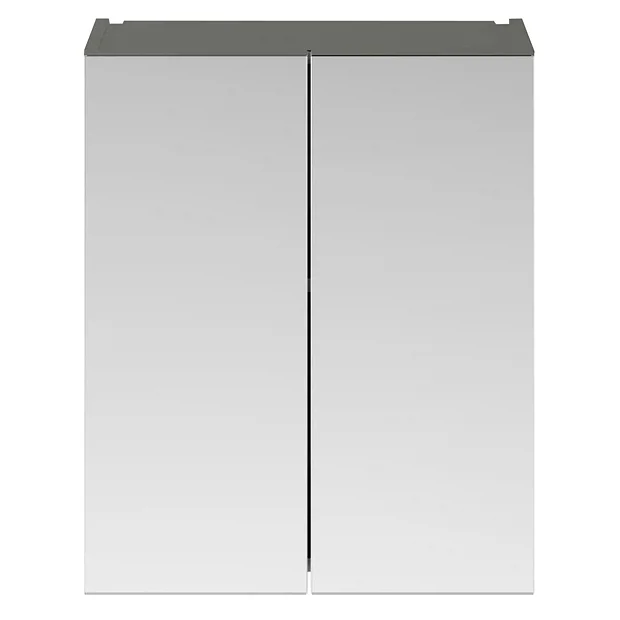 Arezzo 600 Matt Grey 2-Door Mirror Cabinet 5 Arezzo 600 Matt Grey 2-Door Mirror Cabinet - Image 3