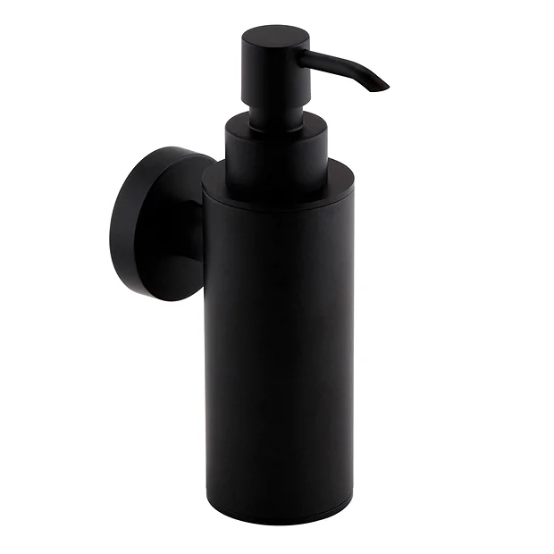 Arezzo Matt Black Round Wall Mounted Soap Dispenser 3 Arezzo Matt Black Round Wall Mounted Soap Dispenser