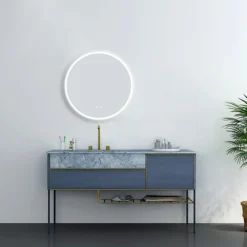 Arezzo 600mm Round Colour Changing LED Illuminated Bathroom Mirror With Bluetooth + Anti-Fog -Ideal Standard Store azmir025 d3