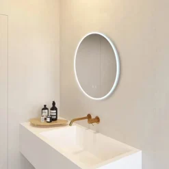 Arezzo 600mm Round Colour Changing LED Illuminated Bathroom Mirror With Bluetooth + Anti-Fog -Ideal Standard Store azmir025 d4