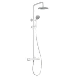 Arezzo Round Thermostatic Shower - Matt White
